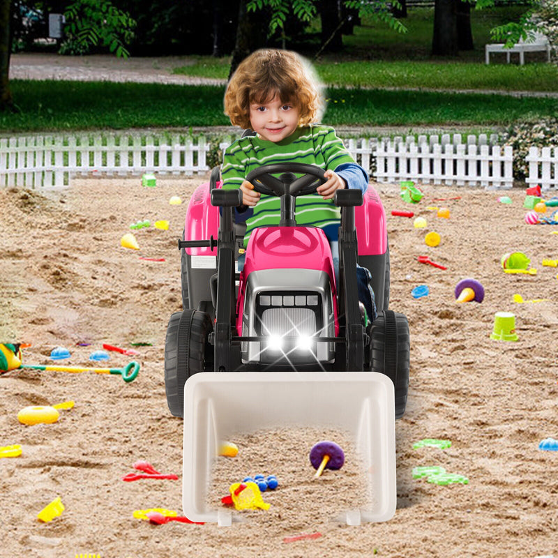 12V Kids Ride On Excavator with Music and Remote Control - 3 Speed Options