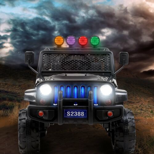 12V Kids Ride On Jeep with Remote Control, USB and Bluetooth Connectivity - Black