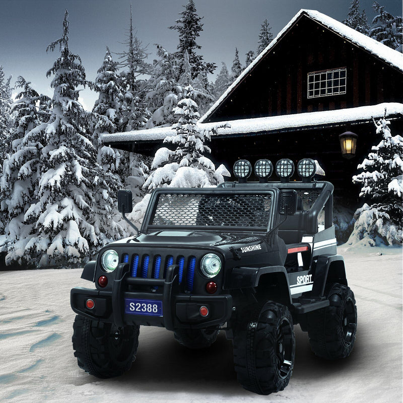 12V Kids Ride On Jeep with Remote Control, USB and Bluetooth Connectivity - Black