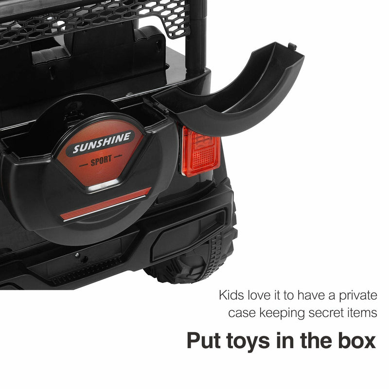 12V Kids Ride On Jeep with Remote Control, USB and Bluetooth Connectivity - Black