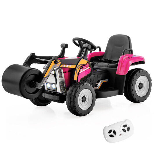 12V Kids Ride-On Road Roller with 2.4G Remote Control in Pink - Long-Lasting Fun for Little Ones