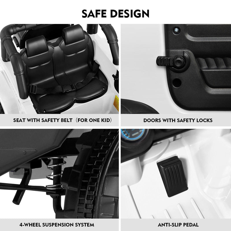 12V Kids Ride On Truck Car with Remote Control, LED Lights, 3 Speeds, and Music Storage