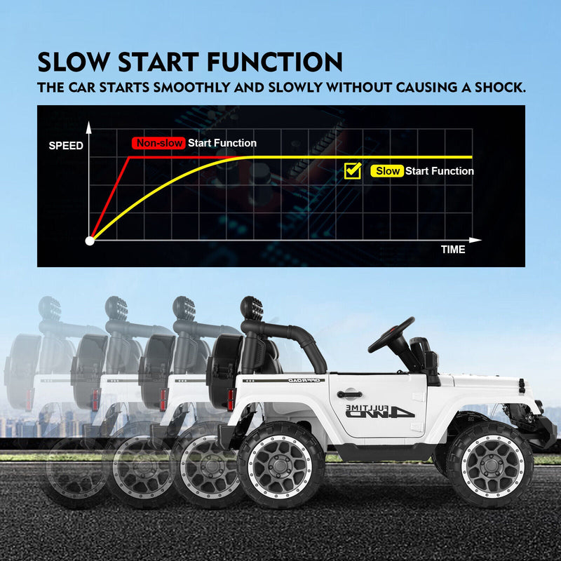 12V Electric Ride-On Toy Truck for Kids with Remote Control, Music, LED Lights, and Storage