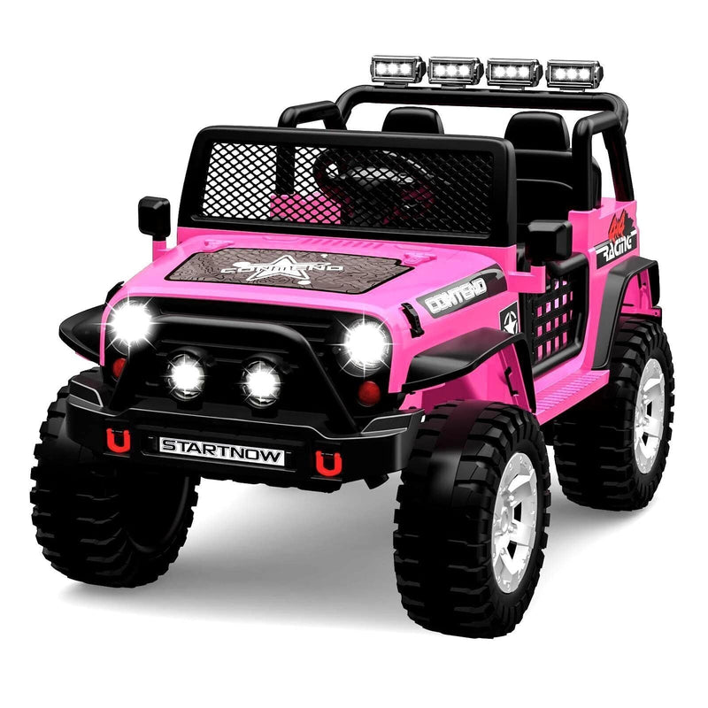12V Kids Ride On Truck Car with Safety Belt, MP3 and LED Lights - Perfect Xmas Gift for Two!