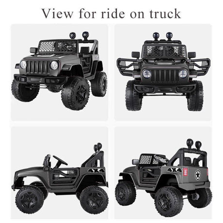 12V Kids Ride-On Truck with LED Lights, Parental Remote Control, and Spring Suspension