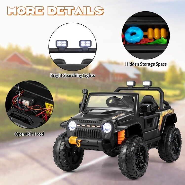 12V Kids Ride-on Truck with Parental Remote Control & LED Lights
