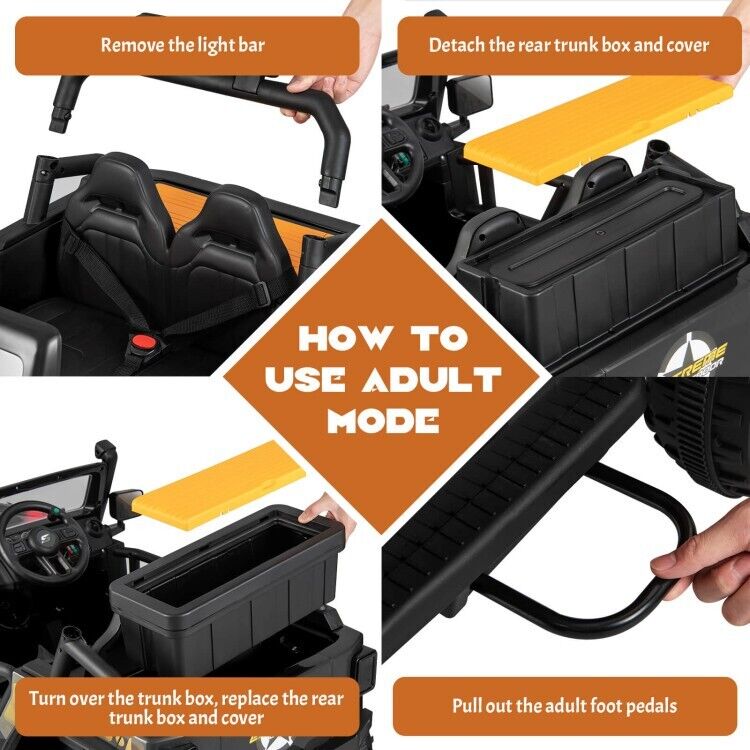 12V Kids Ride-on Truck with Parental Remote Control & LED Lights