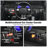 12V Kids Ride On Truck with RC Control, LED Lights, Music, and Spring Suspension in Black