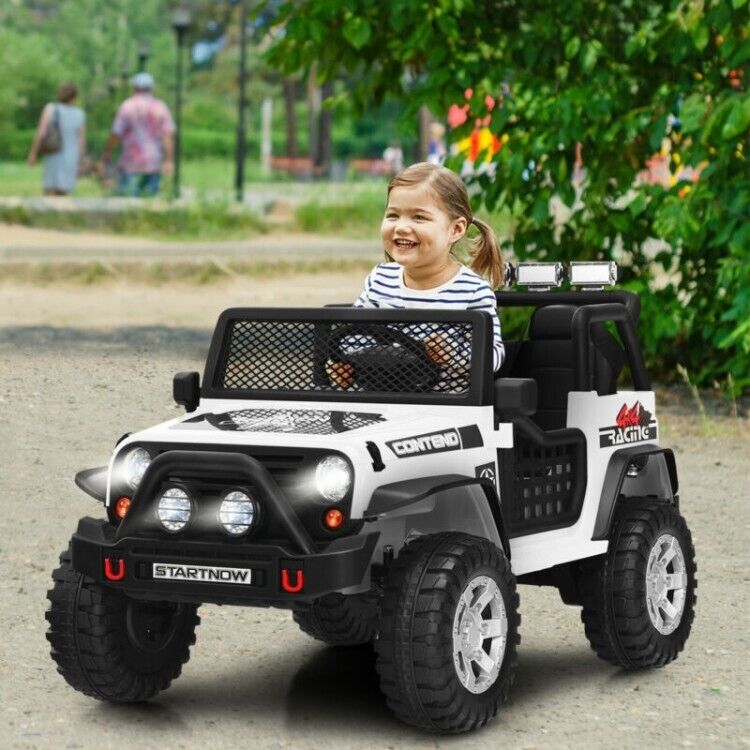 12V Kids Ride On Truck with Remote Control, LED Lights, 3-Speeds, and Music