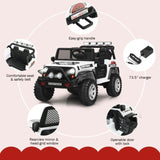 12V Kids Ride On Truck with Remote Control, LED Lights, 3-Speeds, and Music
