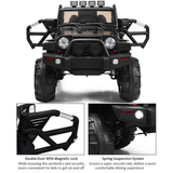 12V Kids Ride-On Truck with Remote Control, MP3 Music, and LED Lights in Black