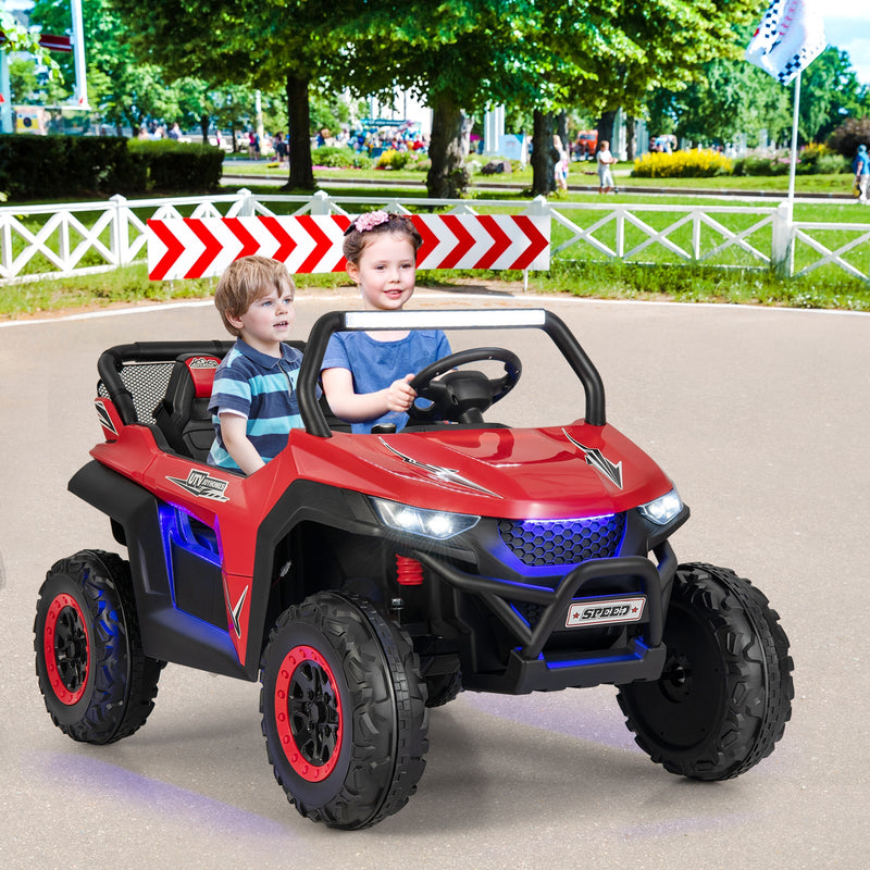 12V Kids Ride On UTV with Suspension, Lights & Music - RC Electric Vehicle for 2 Children