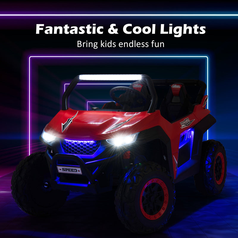 12V Kids Ride On UTV with Suspension, Lights & Music - RC Electric Vehicle for 2 Children
