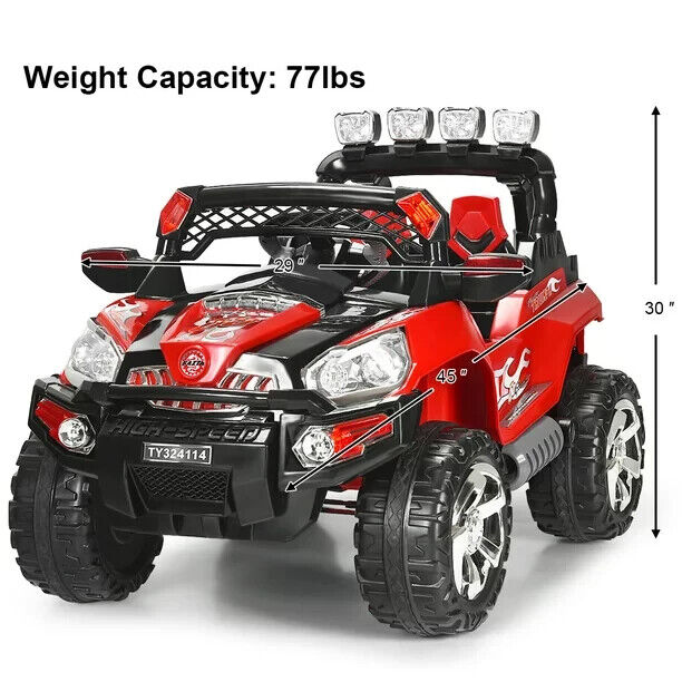 12V Kids SUV Ride-On Toy Car with MP3, RC Remote, LED Lights, and Music