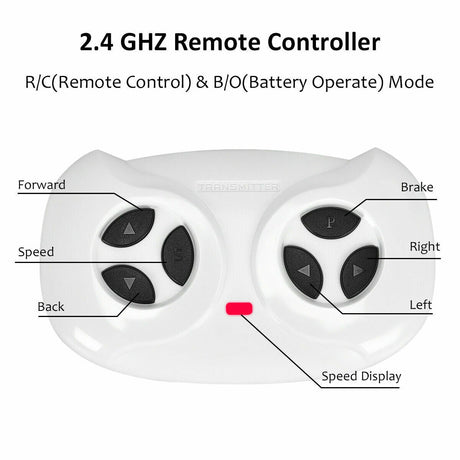 12V Kids Truck Car with Remote Control, MP3 Music, LED Lights - White