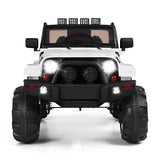 12V Kids Truck Car with Remote Control, MP3 Music, LED Lights - White