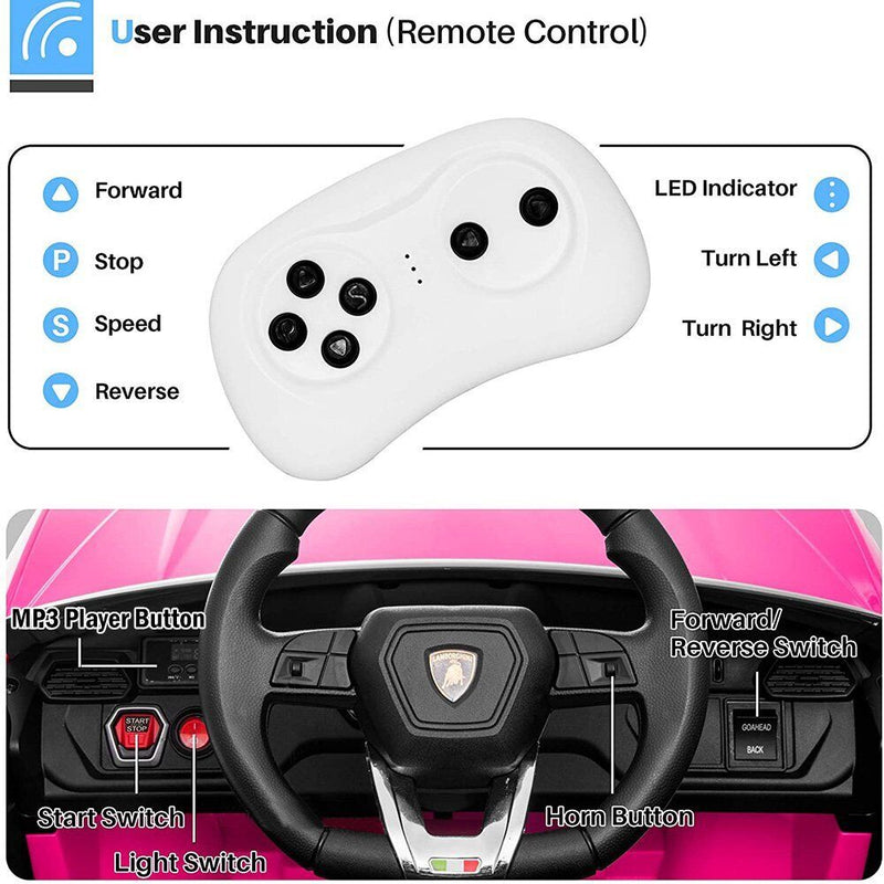 12V Lamborghini Ride-On Cars with Remote Control - Available in Various Colors