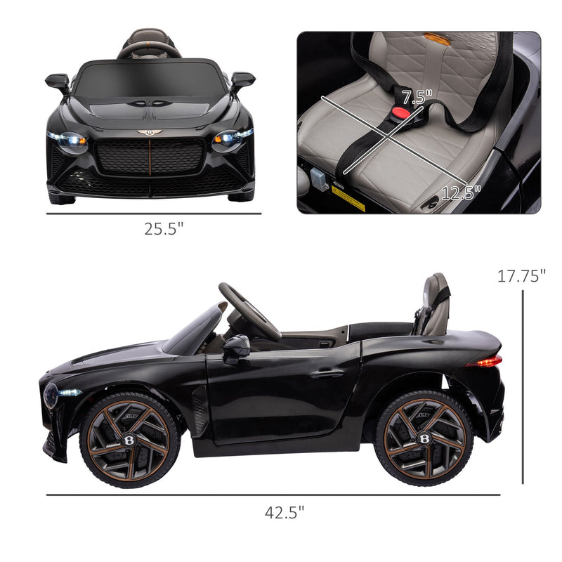12V Licensed Bentley Bacalar Kids Ride on Car with Butterfly Doors in Black