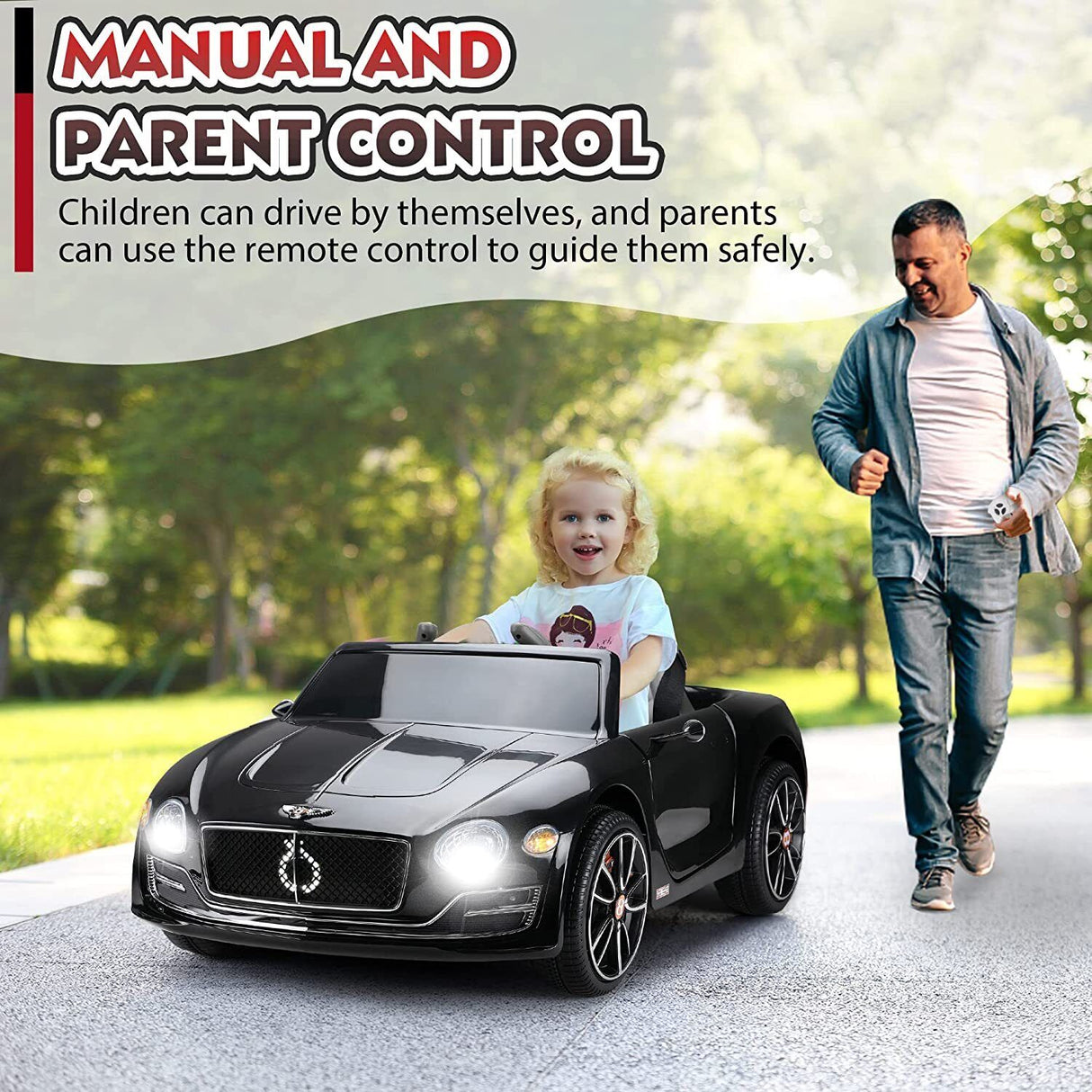 12V Licensed Bentley Electric Ride-On Car for Kids with Remote Control and 4 Wheels