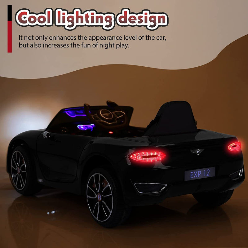 12V Licensed Bentley Electric Ride-On Car for Kids with Remote Control and 4 Wheels