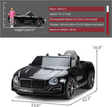 12V Licensed Bentley Electric Ride-On Car for Kids with Remote Control and 4 Wheels