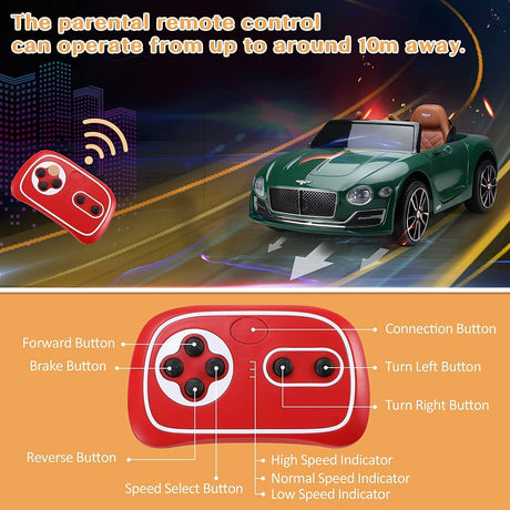 12V Licensed Bentley Style Kids Electric Ride On Car with 2.4G Remote Control