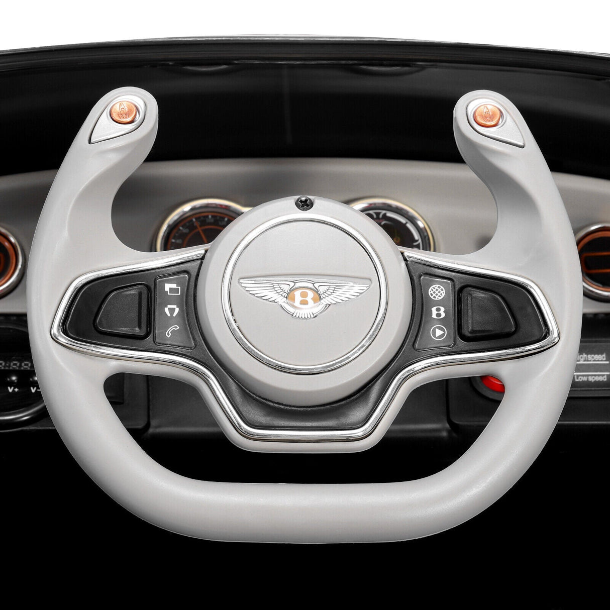 Electric Kids Ride On Car with 2 Speeds and Remote Control - Bentley Style Motorized Vehicle