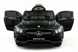 12V Licensed C63S Mercedes Kid's Ride-On Sports Car with Rubber Tires, Lights, and Remote Control