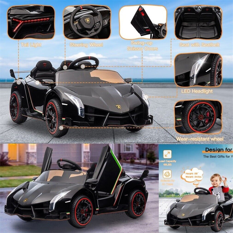 12V Licensed Lamborghini 2-Seater Electric Ride On Car for Kids with Remote Control