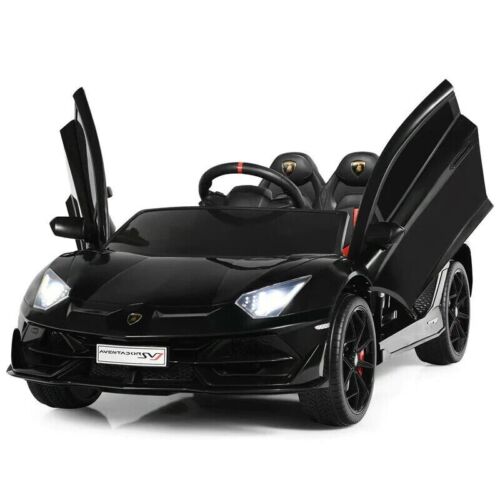 12V Licensed Lamborghini Aventador Electric Ride-On Car for Kids - Black