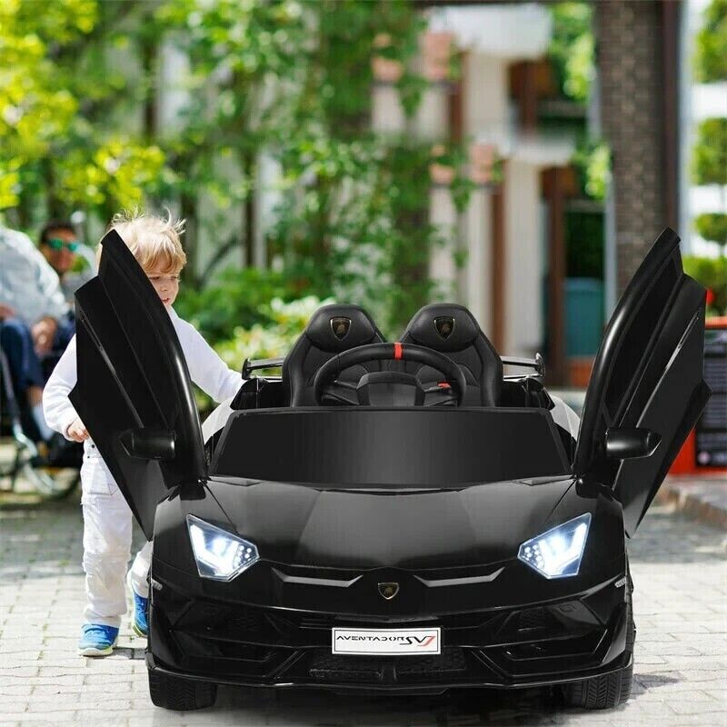 12V Licensed Lamborghini Aventador Electric Ride-On Car for Kids - Black