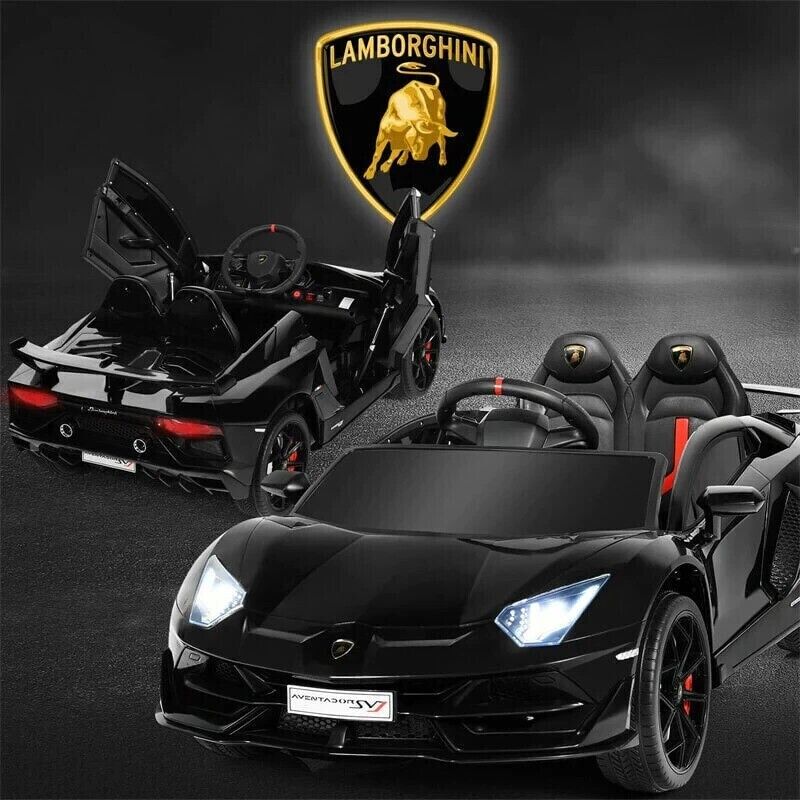 12V Licensed Lamborghini Aventador Electric Ride-On Car for Kids - Black