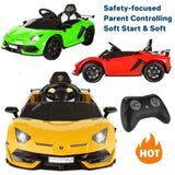 12V Licensed Lamborghini Aventador Electric Ride-On Car with LED Lights for Kids