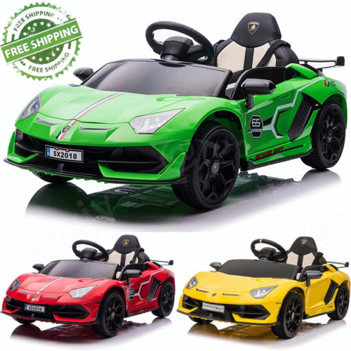 12V Licensed Lamborghini Aventador SVJ Electric Ride-On Car for Kids