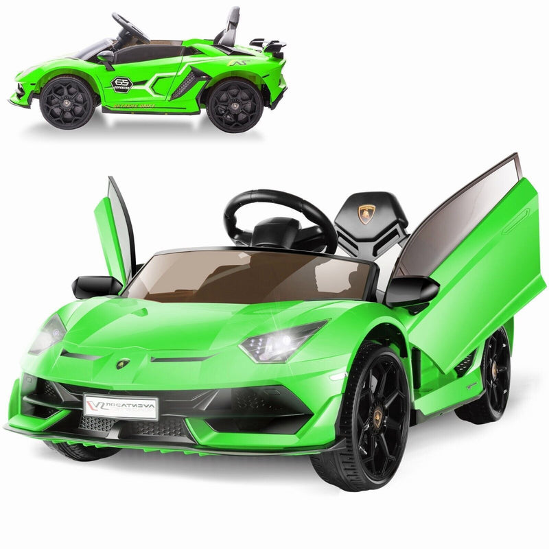 12V Licensed Lamborghini Car Toy with LED Headlights and Hydraulic Door for an Exciting Ride-On Experience