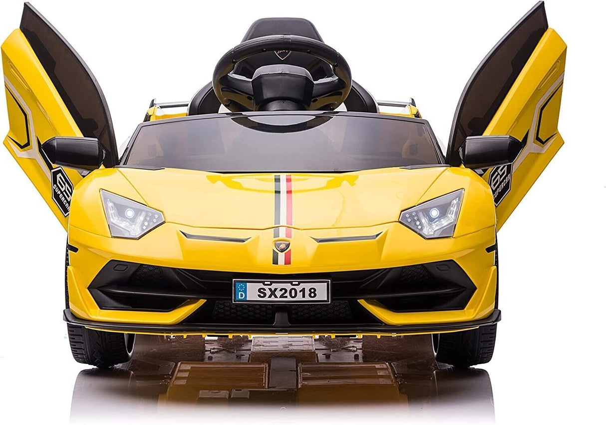 Licensed Lamborghini 12V Electric Ride-On Car with Hydraulic Doors for Kids