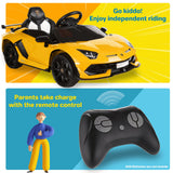 12V Lamborghini Electric Ride-On Car for Kids with Hydraulic Doors - Perfect Gift for Young Sports Car Enthusiasts