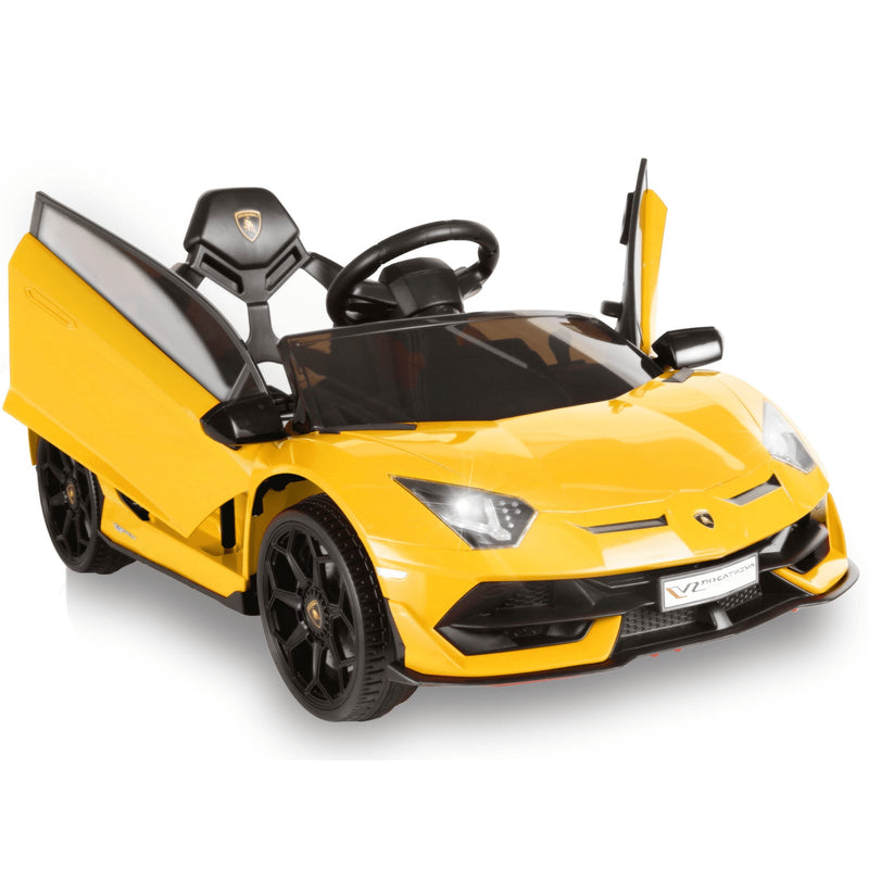 12V Lamborghini Electric Ride-On Car for Kids with Hydraulic Doors - Perfect Gift for Young Sports Car Enthusiasts