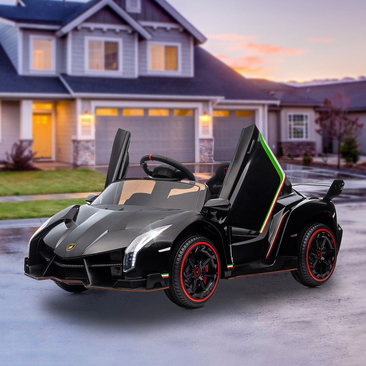 12V Licensed Lamborghini Electric Ride On Car for Kids - 2 Seater with Remote Control