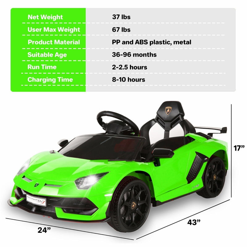 Lamborghini Licensed Electric Ride On Car with Remote Control - The Ultimate Sports Toy for Kids
