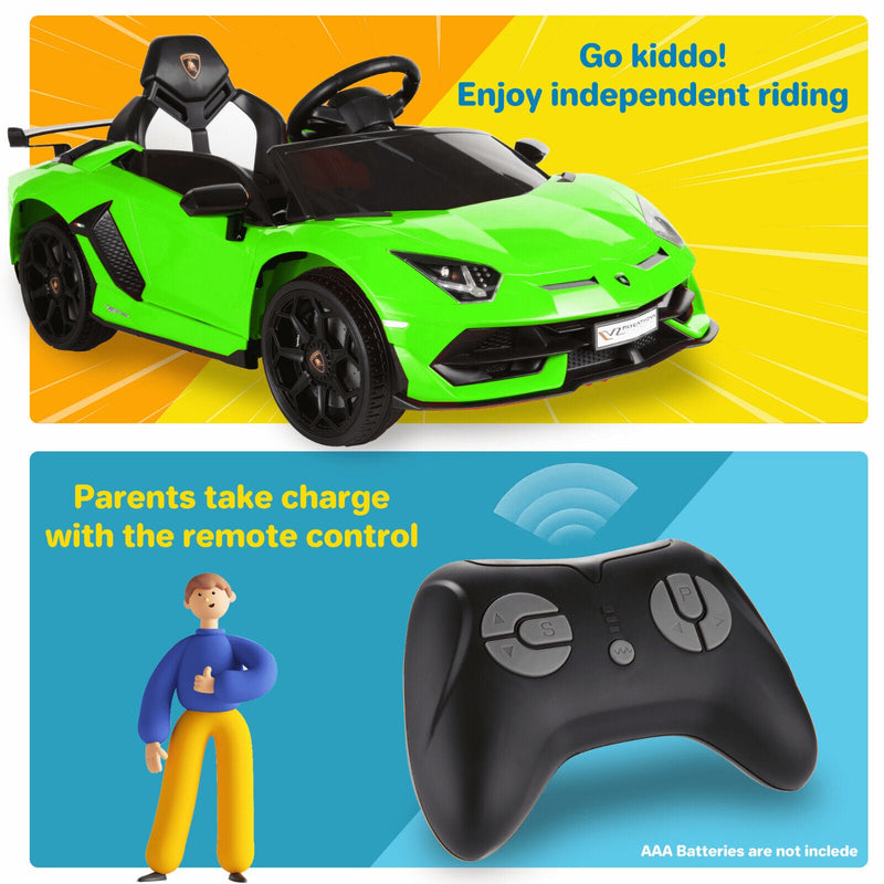 Licensed Lamborghini SVJ 12V Battery Powered Electric Ride-On Car for Kids