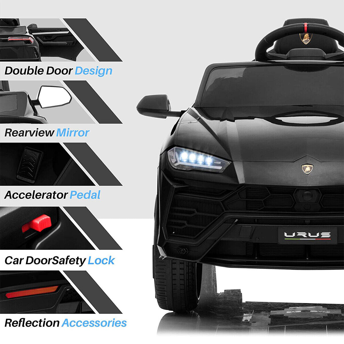 12V Licensed Lamborghini Ride On Car - Battery Powered Sports Car Toy for Kids