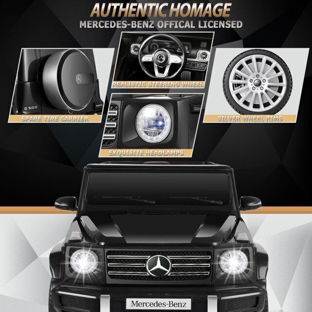 Licensed Mercedes Benz G500 Electric Ride-On Car for Kids with Remote Control - 12V