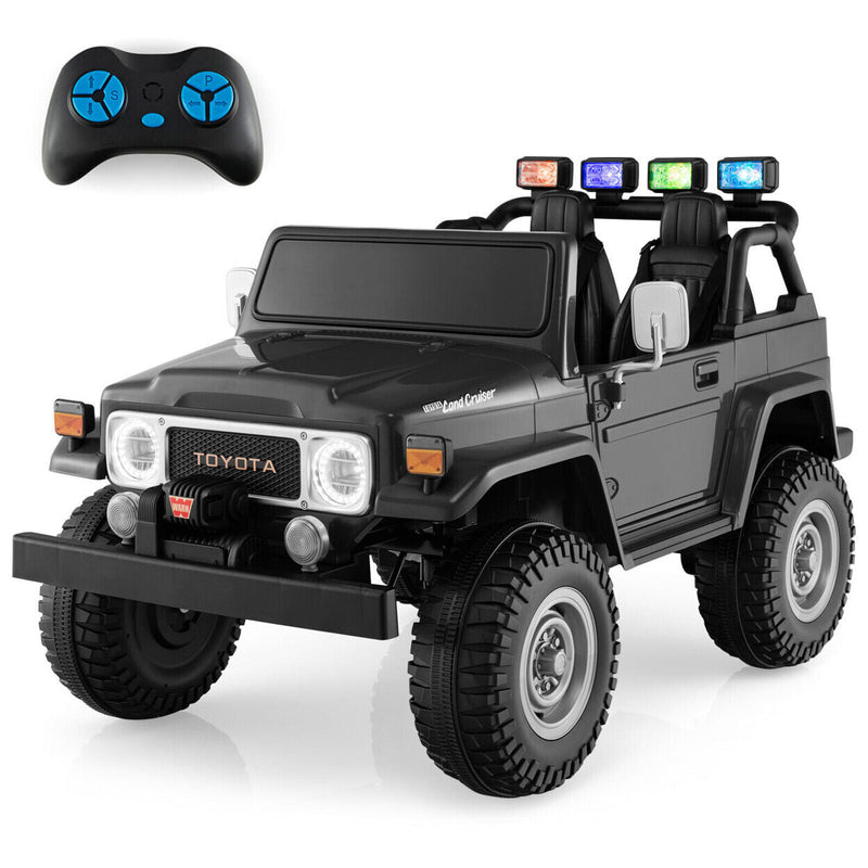12V Licensed Toyota FJ40 RC Truck with Laser Light and Music - 2 Seater Ride-On Car