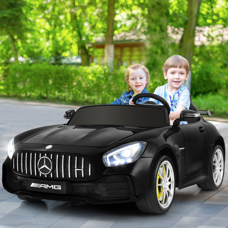 12V Mercedes Benz AMG GTR Kids Ride On Car with Remote Control and LED Lights in Black
