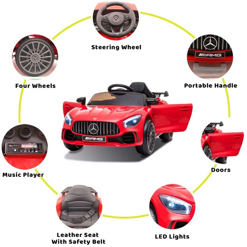 12V Mercedes Benz Kids Ride On Car with Remote Control - Red