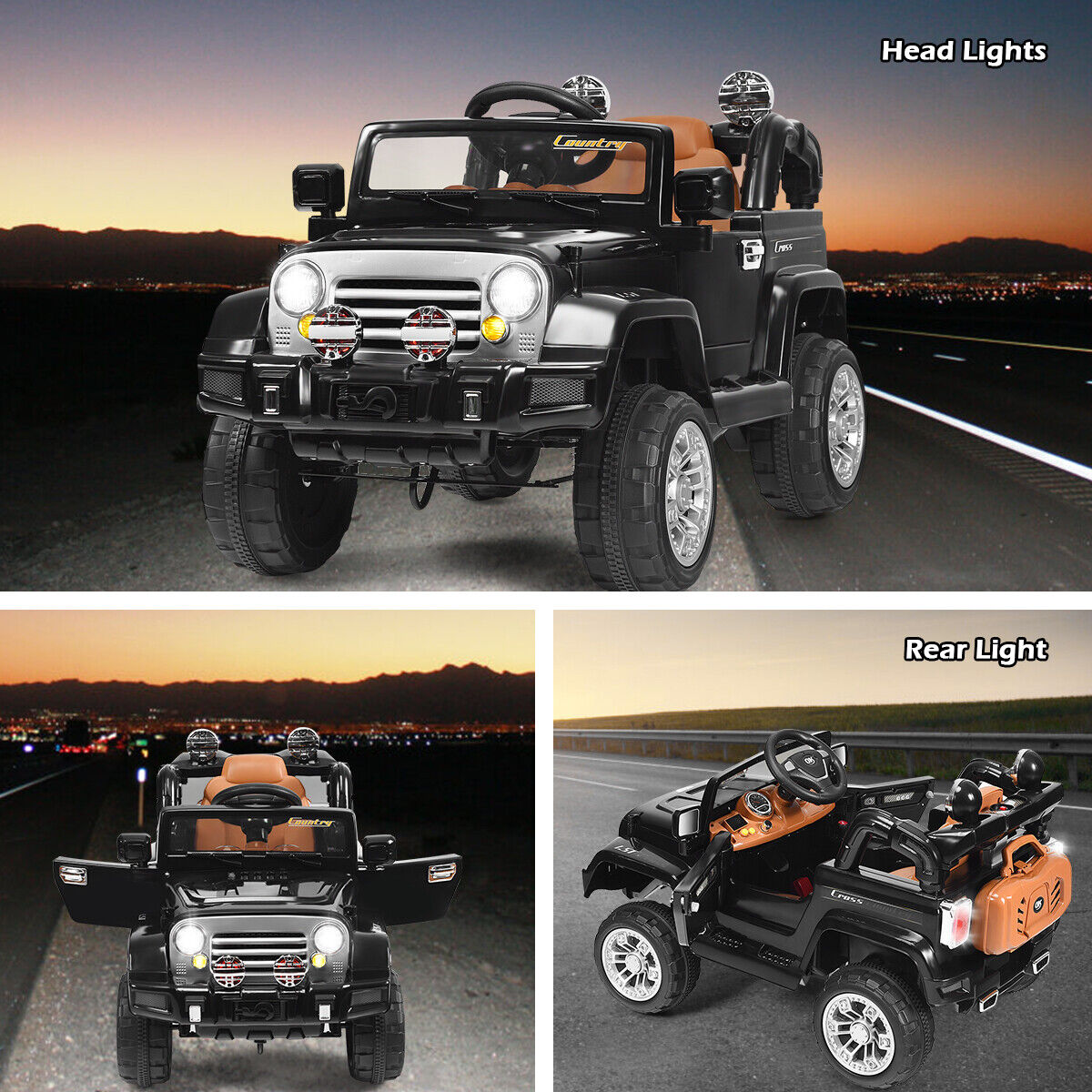 12V MP3 Kids Ride On Truck Car with Remote Control, LED Lights, and Music