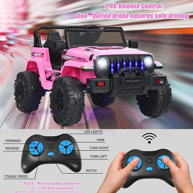 12V Pink Electric Jeep Truck for Kids with 2.4G Remote Control