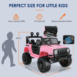12V Pink Electric Kids Ride On Car with Remote Control - Battery Powered Toy Car