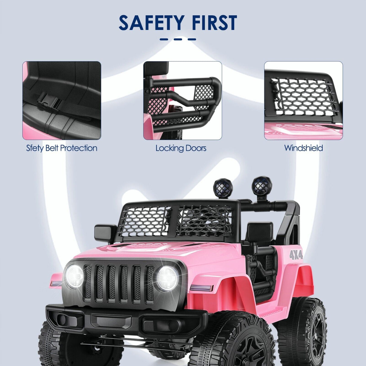 12V Pink Electric Ride-On Car for Kids with Remote Control - Battery Powered Toy Vehicle